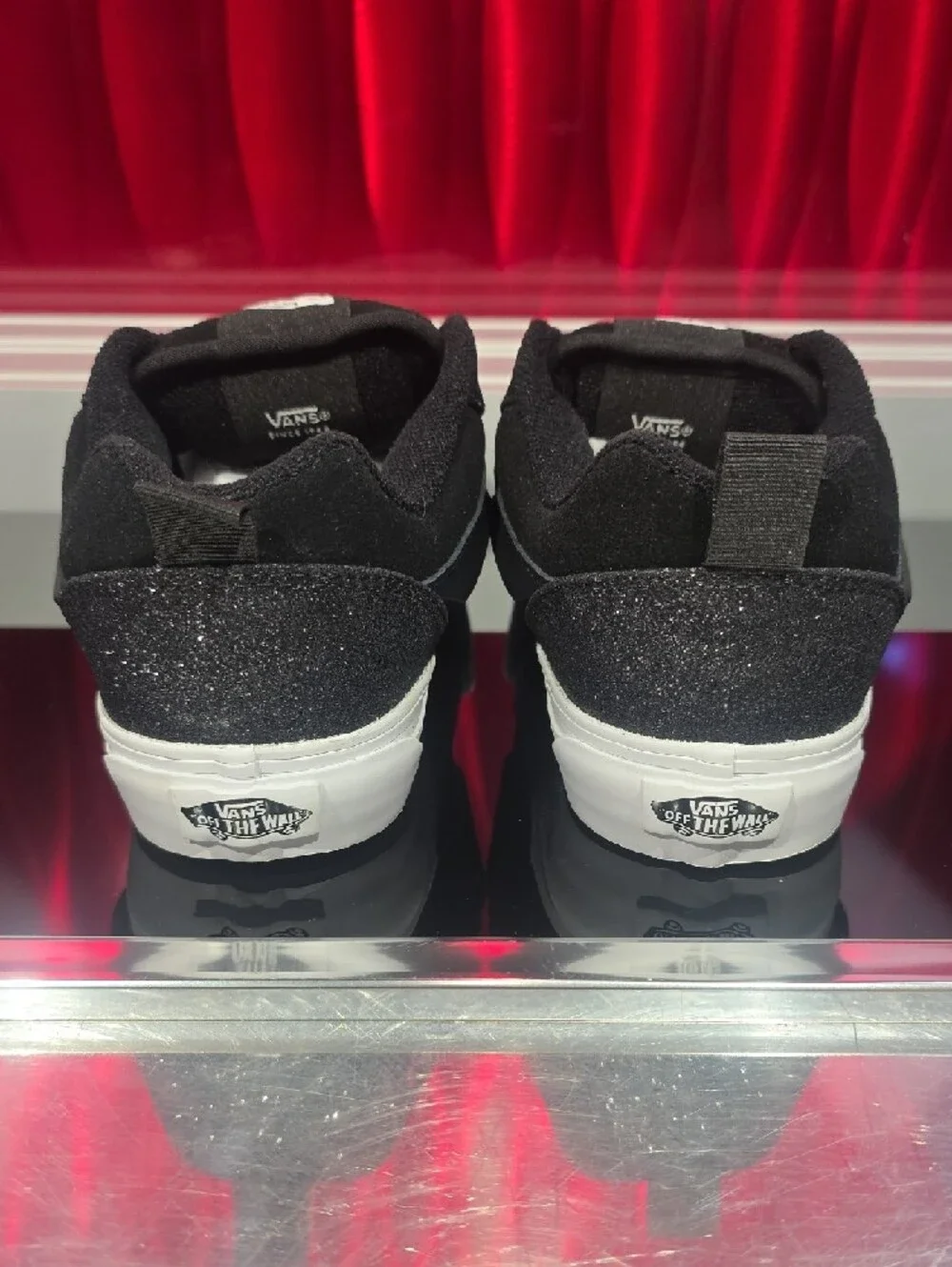 Vans Knu Skool Dazzled Black Glitter Kids Shoes Size 4.0 Junior New With Box